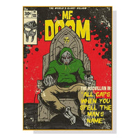 Thumbnail for 50cmx70cm MF DOOM Music Gold Frame Canvas Wall Art