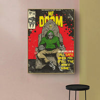 Thumbnail for 50cmx70cm MF DOOM Music Gold Frame Canvas Wall Art