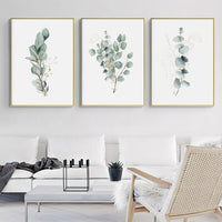 Thumbnail for 40cmx60cm Eucalyptus Plant 3 Sets Gold Frame Canvas Wall Art