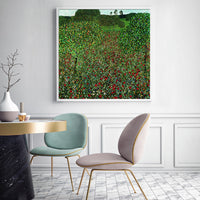 Thumbnail for 50cmx50cm Field of Poppies by Gustav Klimt White Frame Canvas Wall Art - A Sensual and Mysterious Piece of Art Inspired by the Works of Gustav Klimt