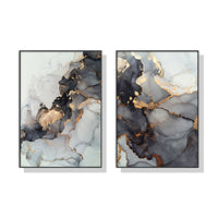 Thumbnail for 60cmx90cm Black Splash 2 Sets Black Frame Canvas Wall Art