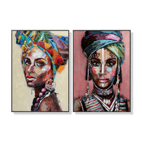 Thumbnail for 50cmx70cm African women 2 Sets Black Frame Canvas Wall Art