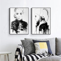 Thumbnail for 50cmx70cm Watercolor Sketch 2 Sets Black Frame Canvas Wall Art