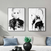 Thumbnail for 50cmx70cm Watercolor Sketch 2 Sets Black Frame Canvas Wall Art