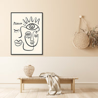 Thumbnail for 50cmx70cm Line Art By Pablo Picasso Black Frame Canvas Wall Art