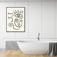 Thumbnail for 50cmx70cm Line Art By Pablo Picasso Black Frame Canvas Wall Art