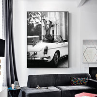 Thumbnail for 80cmx120cm High Heels in Classic Car Black Frame Canvas Wall Art