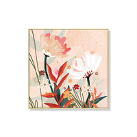 Thumbnail for 50cmx50cm Native Floral Canvas Wall Art with Gold Frame - A Charming and Elegant Piece of Art for Your Home