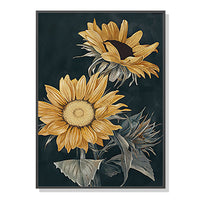 Thumbnail for 50cmx70cm Sunflowers Black Frame Canvas Wall Art