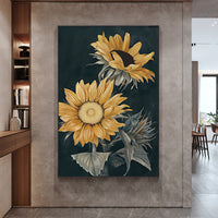 Thumbnail for 50cmx70cm Sunflowers Black Frame Canvas Wall Art