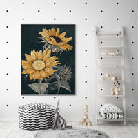 Thumbnail for 50cmx70cm Sunflowers Black Frame Canvas Wall Art