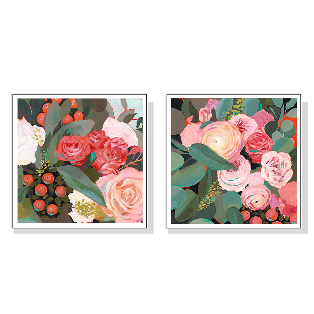 50cmx50cm Eucalyptus Bouquet 2 Sets White Frame Canvas Wall Art - A Fresh and Inviting Piece of Art for Your Home