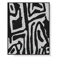 Thumbnail for 50cmx70cm Abstract Black Artwork Black Frame Canvas Wall Art