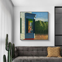 Thumbnail for 50cmx50cm Cape Cod Morning by Edward Hopper Black Frame Canvas Wall Art - A Classic and Timeless Piece of Art for Your Home