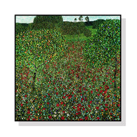 Thumbnail for 60cmx60cm Italian garden by Gustav Klimt Black Frame Canvas Wall Art