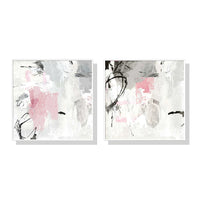 Thumbnail for 50cmx50cm Abstract Pink Grey 2 Sets White Frame Canvas Wall Art