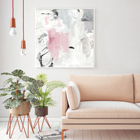 Thumbnail for 50cmx50cm Abstract Pink Grey 2 Sets White Frame Canvas Wall Art