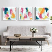 Thumbnail for 50cmx50cm Colourful 3 Sets Black Frame Canvas Wall Art - A Vibrant and Eye-Catching Piece of Art for Your Home