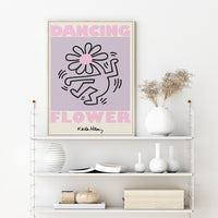 Thumbnail for 50cmx70cm Keith Haring Dancing Flower Wood Frame Canvas Wall Art