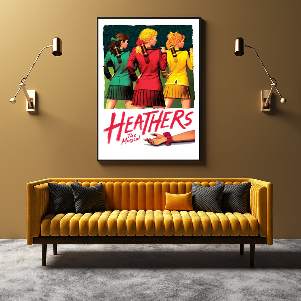 70cmx100cm Heathers The Musical Black Frame Canvas Wall Art