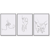 Thumbnail for Couples 3 Sets Black Frame Canvas Wall Art 40cmx60cm