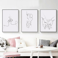 Thumbnail for Couples 3 Sets Black Frame Canvas Wall Art 40cmx60cm