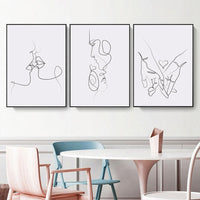 Thumbnail for Couples 3 Sets Black Frame Canvas Wall Art 40cmx60cm