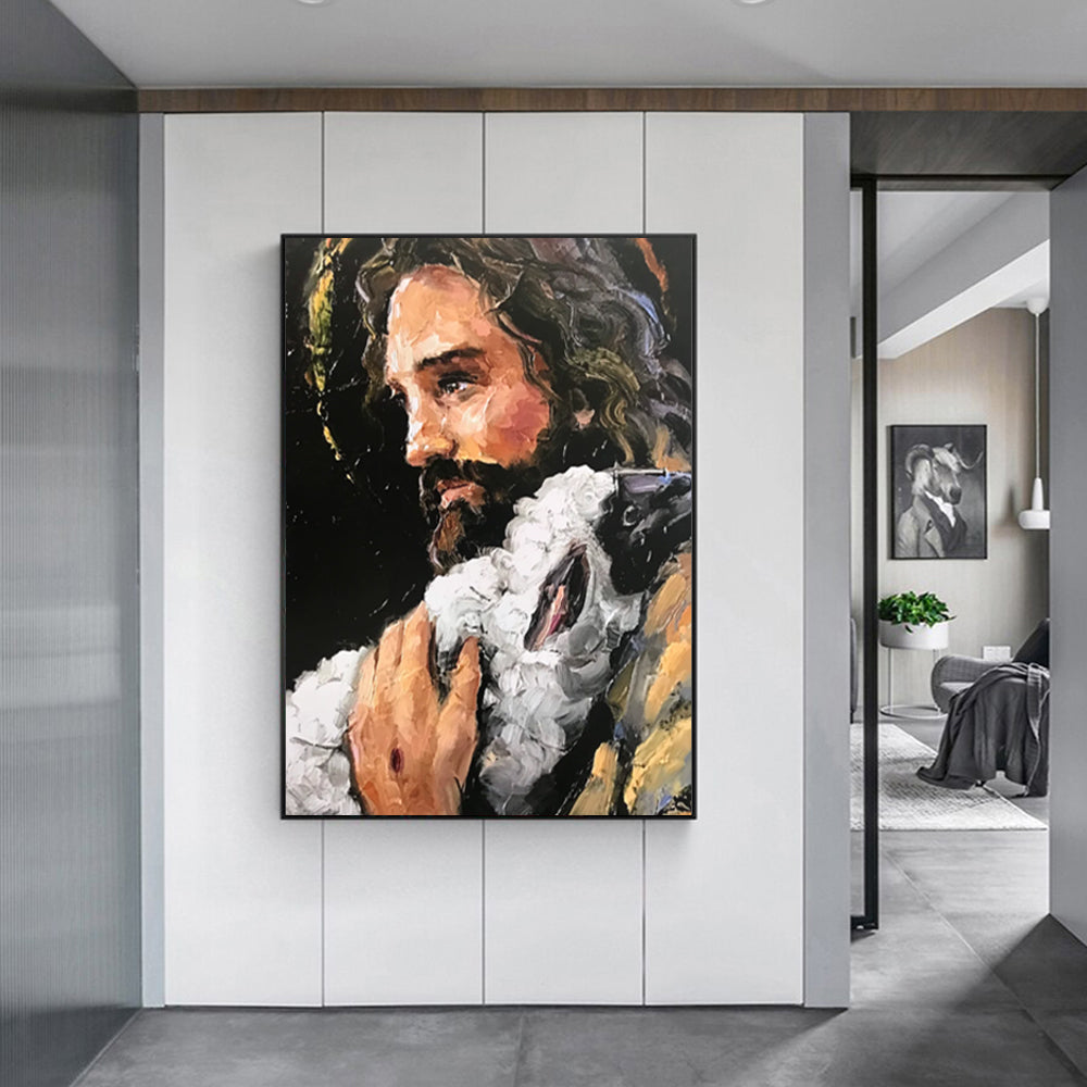 50cm x 70cm "Back In His Arms" Canvas Wall Art: Emotional Narrative with Sleek Black Frame for Poignant Home Decor Expression