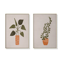 Thumbnail for 50cm x 70cm Boho Botanical Art Duo Canvas Wall Art: Nature-Inspired 2-Piece Set with Lustrous Gold Frame for Bohemian Home Elegance