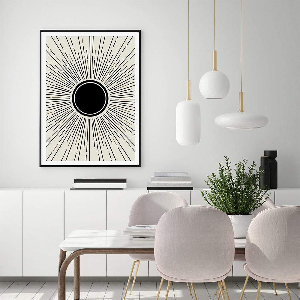 70cmx100cm Sun Rise Art Black Frame Canvas Wall Art