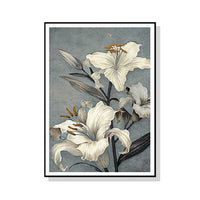 Thumbnail for 50cmx70cm Floral Lily II Black Frame Canvas Wall Art