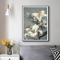 Thumbnail for 50cmx70cm Floral Lily II Black Frame Canvas Wall Art