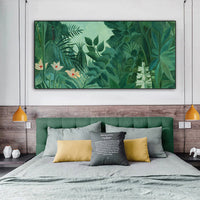 Thumbnail for 40cmx80cm The Equatorial Jungle Green Forest by Henri Rousseau Black Frame Canvas Wall Art - A Surreal and Mesmerising Piece of Art for Your Home