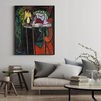 Thumbnail for 50cmx70cm Reading Girl by Pablo Picasso Black Frame Canvas Wall Art