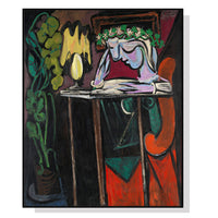 Thumbnail for 60cmx90cm Reading Girl by Pablo Picasso Black Frame Canvas Wall Art