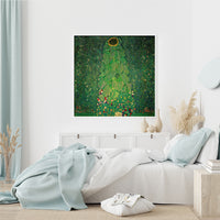 Thumbnail for 50cmx50cm Sunflower by Gustav Klimt White Frame Canvas Wall Art