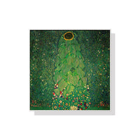 Thumbnail for 60cmx60cm Sunflower by Gustav Klimt White Frame Canvas Wall Art