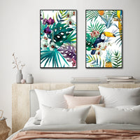 Thumbnail for 50cmx70cm Toucan and orchid 2 Sets Black Frame Canvas Wall Art