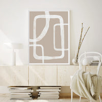 Thumbnail for 50cm x 70cm Abstract White Lines Duo Canvas Wall Art: Minimalist 2-Piece Set with Pristine White Frame for Ultra-Modern Home Elegance