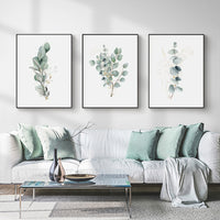 Thumbnail for Eucalyptus Plant 3 Sets Black Frame Canvas Wall Art | 40cmx60cm