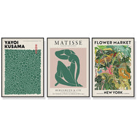 Thumbnail for 40cmx60cm Flower Market, Matisse Print, Yayoi Kusama 3 Sets Black Frame Canvas Wall Art