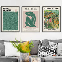 Thumbnail for 40cmx60cm Flower Market, Matisse Print, Yayoi Kusama 3 Sets Black Frame Canvas Wall Art