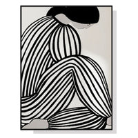 Thumbnail for 50cmx70cm Mid Century Figure Black Frame Canvas Wall Art