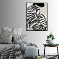 Thumbnail for 50cmx70cm Mid Century Figure Black Frame Canvas Wall Art