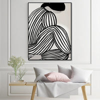 Thumbnail for 60cmx90cm Mid Century Figure Black Frame Canvas Wall Art