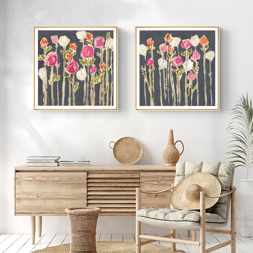 50cmx50cm Laurels Lollies 2 Sets Wood Frame Canvas Wall Art - A Charming and Playful Piece of Art for Your Home