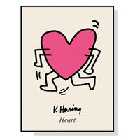 Thumbnail for 50cmx70cm Keith Haring Love Pop Art Black Frame Canvas Wall Art