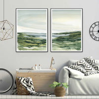 Thumbnail for 50cmx70cm Watercolor landscape 2 Sets Black Frame Canvas Wall Art