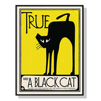 Thumbnail for 50cmx70cm Black Cat Black Frame Canvas Wall Art