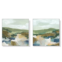 Thumbnail for 50cmx50cm Abstract Landscape 2 Sets White Frame Canvas Wall Art